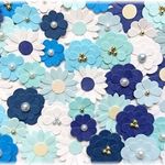 お花シールミックス（ブルー系）47枚セット