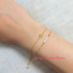 diamond shape plate&pearl bracelet