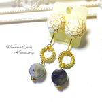 【値下げ】ハウライト風カボション＊ピアス
