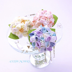 浴衣 着物に ✳︎ あじさい / 紫陽花 つまみ細工の髪飾り  ✳︎ ブルー ✳︎ さがりオプション