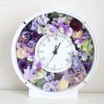 【受注制作】誕生日　母の日　結婚祝いに　スミレ畑のようなパープル系の花時計