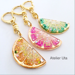 イニシャル入り＊うるりグレープフルーツのキーホルダー