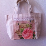 トートバック　薔薇とティーカップ