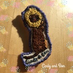 刺繍 ブローチ フェレット レモン