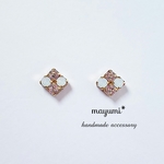スクエアプチビジュー◇crystal×whiteopal◇