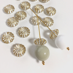 SALE【再販4】４個クリア筋入りアクリルディスクビーズ