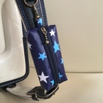 ランドセル用キーケース☆ネイビー 水色 星柄 スター