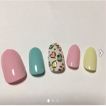 パステル♡レオパード柄ネイル
