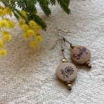 woodピアス(お花*smile)