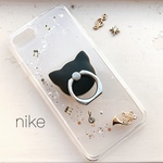 猫の演奏会~ホルン iPhoneケース 楽器 音楽 音符 iPhone7/7plus/6 スマホケース