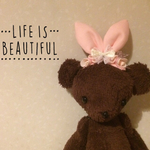 犬用カチューシャ❤︎うさぎ❤︎リボンホワイト