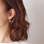 LOVE 14kgf 原石 ラフロックアメジストのピアス