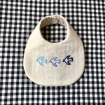 <再販2>カモメの刺繍○よだれかけ○