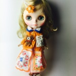 ★オレンジ花ピンセット★くま太郎 ブライス