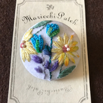 花刺繍 ブローチ