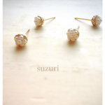 再販21❤横もこだわる  王冠パールピアス