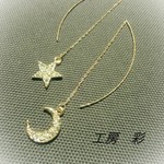 再販!! 月と星のアメリカンピアス（ゴールドカラー）