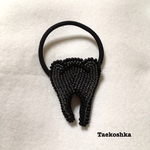 送料込☆歯のヘアゴム 黒