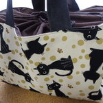 旅行バック　ボストン　大　黒猫ちゃん