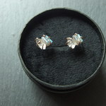 ash and diamonds［ラブラドライトとダイヤモンドクォーツのピアス］