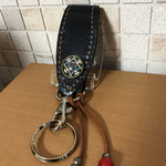 本革ベルトループ キーホルダー ネイビー