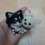 くりくりお目目のチワワちゃんあみぐるみ(ぬいぐるみ )ストラップ