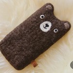 【オーダー品】羊毛フェルト　クマのスマホケース