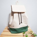 帆布配色のﾌﾗｯﾌﾟ付きﾘｭｯｸｻｯｸ❀4色展開☆受注制作