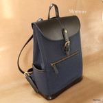 nijntje様オーダー品　大人の帆布＆レザートリム　ミニスリムリュックNavyxBlack AT