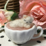 おやすみ猫ちゃん 羊毛フェルト