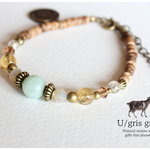 U/gris gris ビルマ産翡翠・シトリンブレスレット