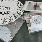 【7*7cm 100枚】ラッピング袋　テープ付OPP袋 　小分け用　HANDMADE　