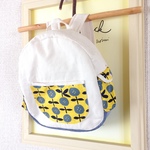  【オーダーのお品】こどもファスナーリュック（キイロフラワー） 