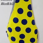 RiceBAG  不規則な水玉（イエロー＆ブルー）裏地紺色のみ：内ポケット付き