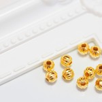 【送料無料】樽型メタルビーズ　ゴールド　大容量30個セット　パーツ 素材 材料 レジン ネックレス ブレスレット