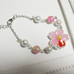 桜×シルバーブレスレット