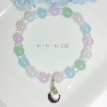 パステルカラーの天然石ブレスレット