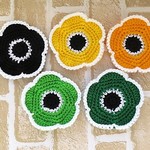 ☆２個セット　選べる☆北欧お花コースター☆アクリルエコたわしNo.1☆