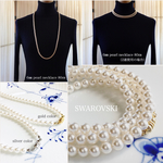 80㎝・6㎜・スワロフスキーパールロングネックレス(マグネットクラスプ：gold color or  silver color)