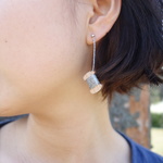 ちいさな糸巻きピアス＊シルバー