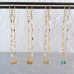 再販☆キラキラボールと三日月チェーンのシンプルロングピアス/イヤリング▼△4color