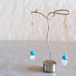 【SALE】ターコイズとスターシェルのワイヤースティックピアス/イヤリング