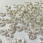 (200個 )メタルスペーサービーズキャップ 座金 外径約5mm約200個 – 色 : シルバー/白銀