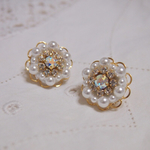 サークル　フラワーパールピアス