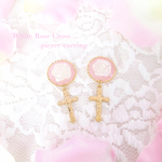 White rose pierce/earring