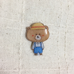茶こぐまのブローチ