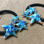 ターコイズカラーさざれ石 ヘアゴム