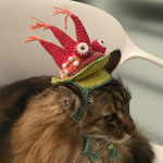 赤の怪獣帽子（コットン.綿入り）