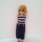 ボートネックボーダーＴシャツ とワイドパンツ 22㎝ドール リカちゃんサイズ