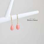 半貴石ピアス◇白サンゴ
